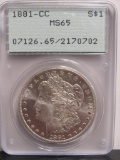 1881 CC US Morgan Silver Dollar PCGS MS65