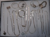 Estate Found Collection of Sterling Silver Jewelry (Total Wt. 155g)
