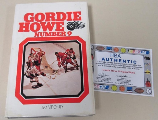 "Gordie Howe #9" Hard Cover Book w/ Dust Jacket Signed by Gordie Howe w/ COA