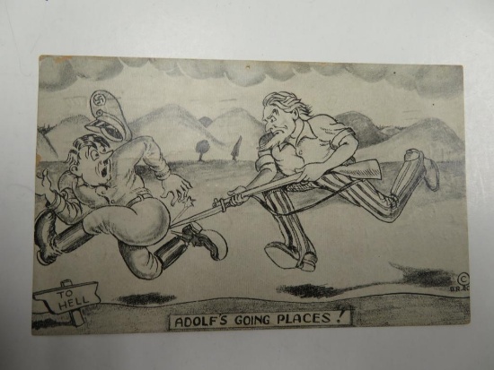 WWII Propaganda Cartoon Postcard