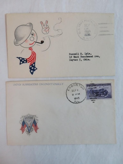(2) WWII "V" for Victory Postal Covers