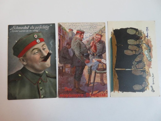 (3) German Army Related Joke Postcards
