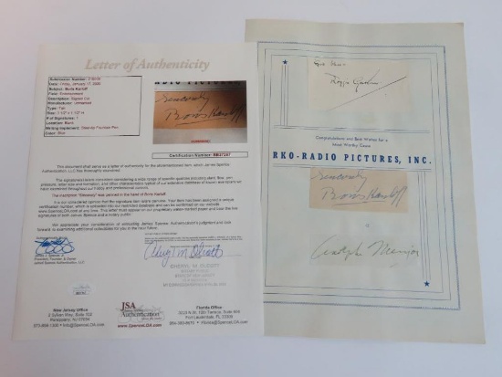 Rare! Boris Karloff Cut Signature w/COA