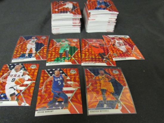 Huge Lot (115) 2019-20 Mosaic Basketball Orange Prizm Parallel Cards