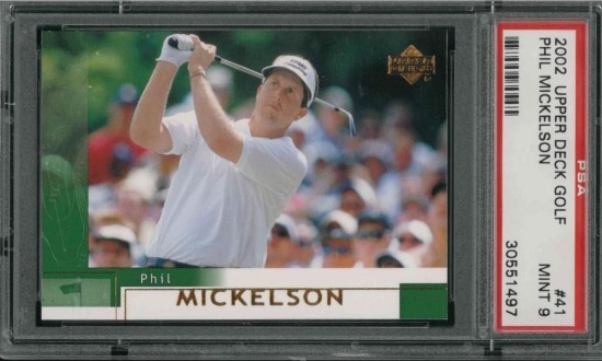 2002 Upper Deck Golf #41 Phil Mickelson PSA 9 Mint