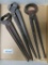 3 Pair of Antique Cast Iron Blacksmith Tongs/ Cutters Includes Heller Bros.