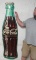 Outstanding 1949 Dated Coca Cola Coke Embossed Metal 6 Ft 3-D Bottle Sign