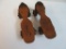 Antique Wooden Roller Skates with Wood Wheels