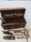 Estate Found Antique Wood Tool Chest With Contents