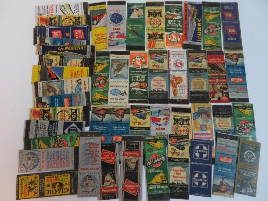 Lot of (50+) Vintage Railroad Advertising Matchbook Covers