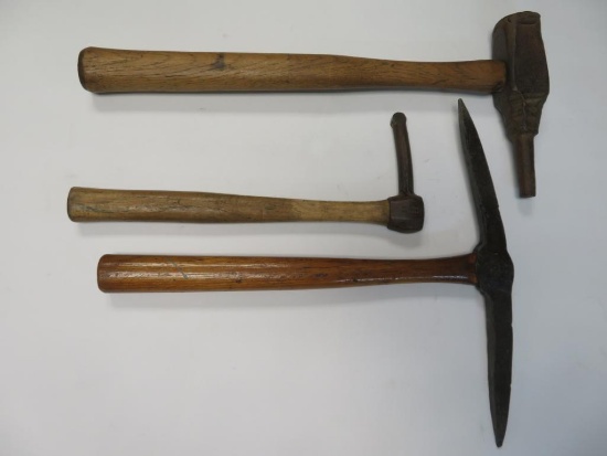 Lot of (3) Antique/Vintage Blacksmith Hammers
