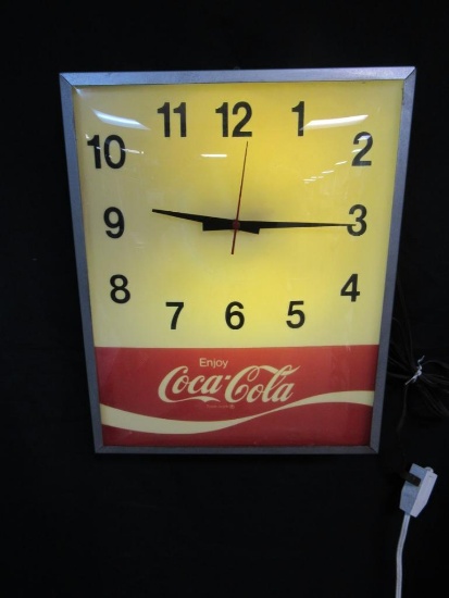 Authentic Coca Cola Coke Light Up Pam Style Advertising Bubble Clock