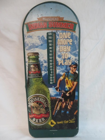 Vintage Moosehead Beer Lager Metal Advertising Thermometer