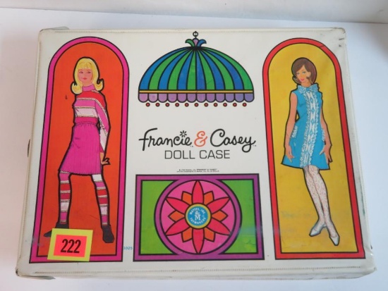 Vintage 1960's Mattel Francis and Casey Doll Case with Dolls and Clothing