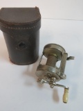 Antique 1920's Meisselbach Okeh #620 Fishing Reel with Leather Case