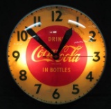 Excellent Coca-Cola Coke Light Up Glass Bubble Pam Style Advertising Clock