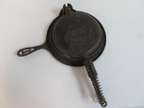 Antique Griswold American No.8 Cast Iron Waffle Maker w/ Base