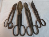 4 pair of Antique & Vintage Blacksmith Cutting Shears Inc. WISS, Rexto