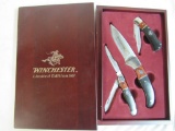 Beautiful 2007 Winchester 3 Pc. Knife Set in Wooden Presentation Box