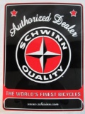 Original Schwinn Bicycles Embossed Metal Advertising Dealership Sign