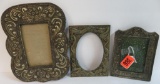 Lot of (3) Antique Embossed Metal Picture Frames