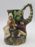 Antique Early English Staffordshire Fair Hebe Porcelain Pitcher