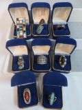 Lot of (8) Vintage Native American Sterling Silver and Turquoise Rings