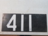 Vintage #411 Lexan Locomotive Engine Number Plate