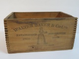 Antique Early 1900's Walter Baker & Co Wooden Chocolate Box