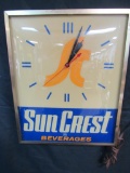 RARE Authentic Sun Crest Beverages Light Up Pam Style Advertising Bubble Clock (Swihart)