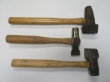 Lot of (3) Antique/Vintage Blacksmith Hammers