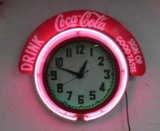 Vintage Cleveland Coca Cola Coke Marquee Neon Wall Clock 26