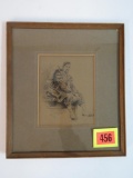 Antique Civil War Military Soldier Print Signed Bandholtz
