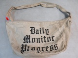 Vintage Daily Monitor Progress Newspaper Carriers Canvas Bag