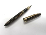 Vintage Sheaffer's Brown Stripe Fountain Pen with 14K Gold Nib