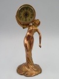 Rare Antique Art Deco Figural Lady Boudoir Clock (Early Westclox)