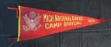 Excellent 1939 Michigan National Guard Camp Grayling Souvenir Pennant