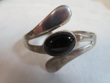 Beautiful Sterling Silver and Onyx Cuff Bracelet
