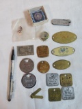 Estate Found Collection of Vintage Automotive related Smalls Inc. Tool Checks, Pins +
