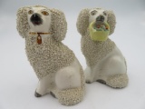 Lot of (2) Staffordshire English Porcelain Figural Dogs