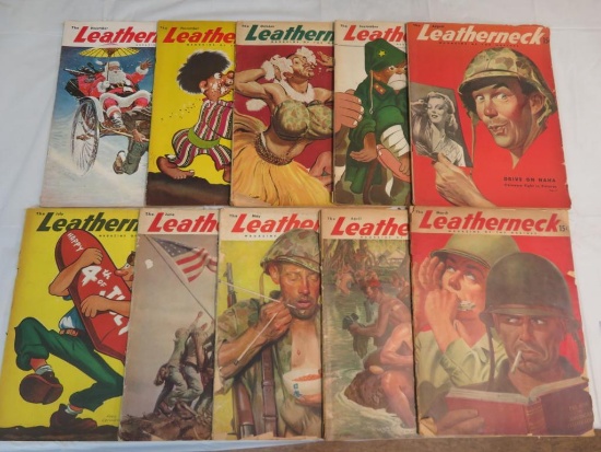 U.S. Marines Military Magazines "Leatherneck" (1945) Issues March - Dec.