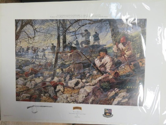 Excellent "Finish Him Up" Colonial War Rangers Print By James Dietz, Signed and #20/100 w/ COA