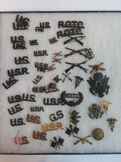 Excellent Lot of WWI Military Officer Collar Insignia