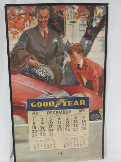 Excellent Antique 1936 Goodrich Tires Calander 20 x 36"