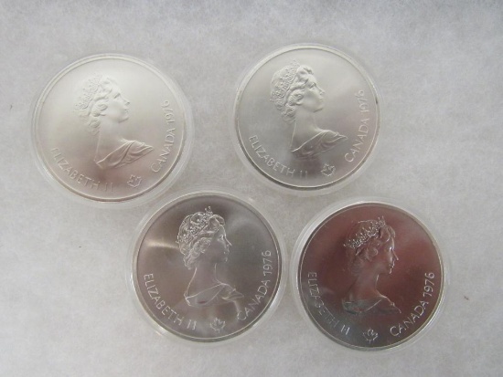 Lot (4) 1976 Canadian Olympic $10.00 Sterling Silver Coins