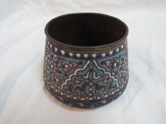 Beautiful Antique Asian Brass Cloisonne Bowl