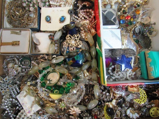 Boxlot of Estate Fresh Costume Jewelry