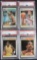 1987-88 Fleer Basketball Lot (4) All PSA 7 NM
