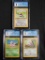 (3) Pokemon Base 1st Edition French (1999) All CGC 8 NM/MT