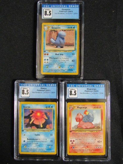 (3) Pokemon Neo Revelation (2001) 1st Editions All CGC 8.5